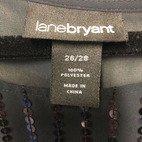 Lane Bryant Sheer Black w/Sequins Blouse Size 26/28 - Picture 3 of 4